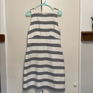 J crew white and navy striped dress NWOT size 10